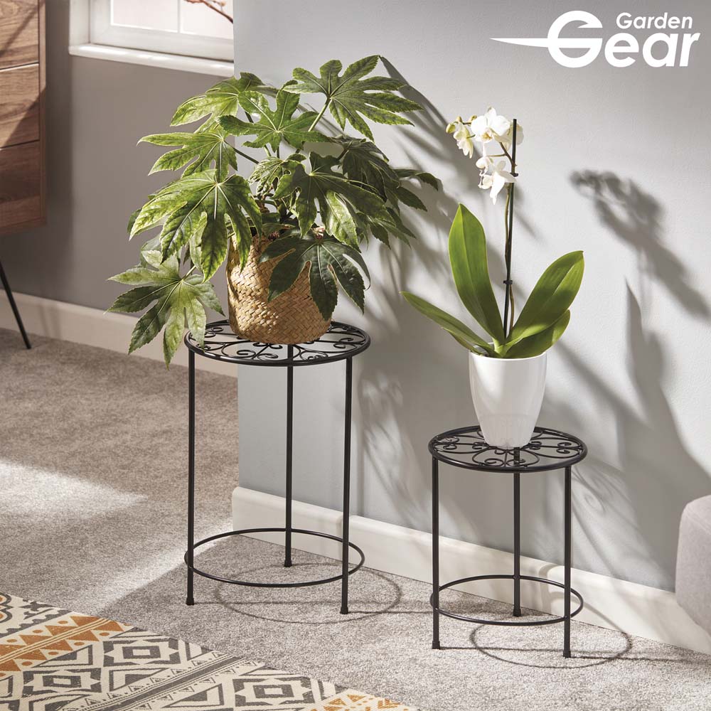 Garden Gear Flower Stand ? 2 Pack Black